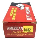 Box of .38 Spl. 158-grain lead round American