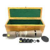 Swift Spotting scope in wooden case with