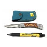 Custom handmade Damascus 1-blade folding knife