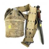 Lot: WWI Canteen with web belt and