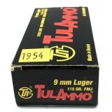 Box of 9mm Luger 115-grain FMJ Tulammo