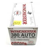 Box of Winchester .380 AUTO 95 gr FMJ
