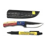 Custom handmade blade knife with embossed