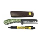 Custom handmade blade knife with embossed