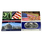x4- $2 note series of 2003A, Unc., mixed