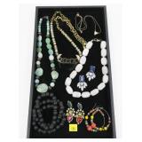Lot, fashion jewelry, some semi-precious stones