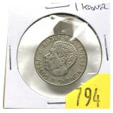 1962 Swedish 1 kroner