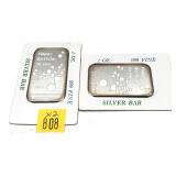 x2- .999 1 oz. silver bars -x2 silver bars -