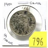 1950 Canadian silver dollar