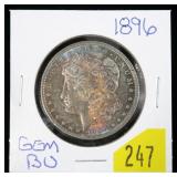 1896 Morgan dollar, gem B.U.