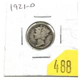 1921-D Mercury dime, key date