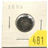 1853 Seated Liberty dime