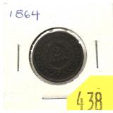 1864 2-cent piece