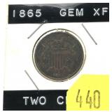 1865 2-cent piece
