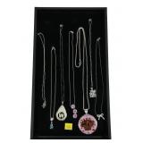 Lot, sterling silver necklaces, 7 pcs.