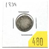 1839 Seated Liberty dime