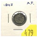 1843 Seated Liberty dime