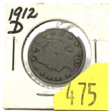 1912-D Liberty nickel