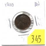 1910 Lincoln cent, AU