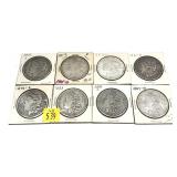 x8- Morgan dollars, mixed dates -x8 dollars -