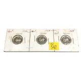 x3- Proof nickels: 1956, 1958, 1959 -x3 nickels -