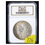 1883-O Morgan dollar, NGC slab certified MS-64