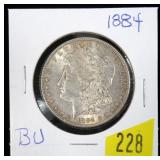 1884 Morgan dollar, B.U.
