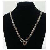 Sterling silver 18" herringbone tourmaline