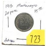 1913 Montenegro 20 para