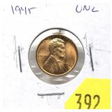1945 Lincoln cent, Unc.