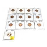 x13- Proof Lincoln cents: 1968-S-1995-S -x13 cents