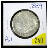1889-S Morgan dollar, A.U.