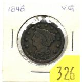 1848 U.S. large cent