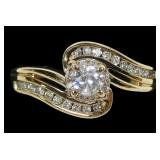 10K Yellow gold diamond ring, approx. 0.25 ct.,