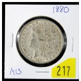 1880 Morgan dollar,  AU