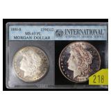 1880-S Morgan dollar, International slab certified