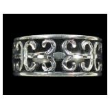 Sterling silver open work band ring, new, size 5