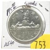 1956 Canadian silver dollar