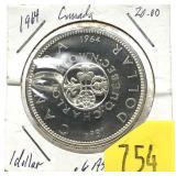 1964 Canadian silver dollar