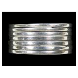 Sterling silver 7-band bundled ring, one is out of