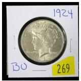1924 Peace dollar, B.U.