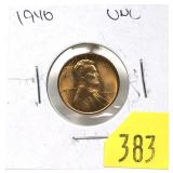 1940 Lincoln cent, Unc.