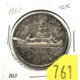 1960 Canadian silver dollar