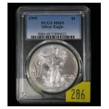 1995 American Silver Eagle, PCGS slab certified