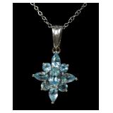 Platinum over sterling silver Pairaiba apatite