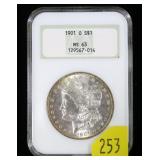 1901-O Morgan dollar, NGC slab certified MS-63