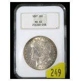 1897 Morgan dollar, NGC slab certified MS-63