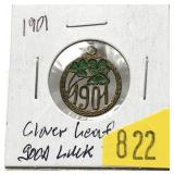1901 four-leaf clover token