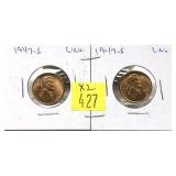 x2- 1947-S Lincoln cents, Unc. -x2 cents