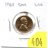1965 SMS Lincoln cent, Unc.